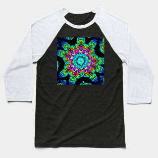 Geometric Kaleidoscope Asymmetrical Multicolor Baseball T-Shirt